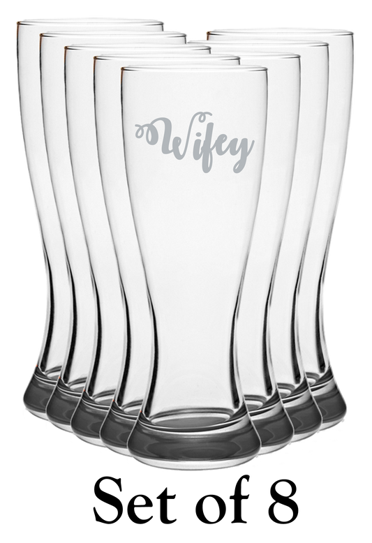Wifey - Pilsner Glass - Set of 8