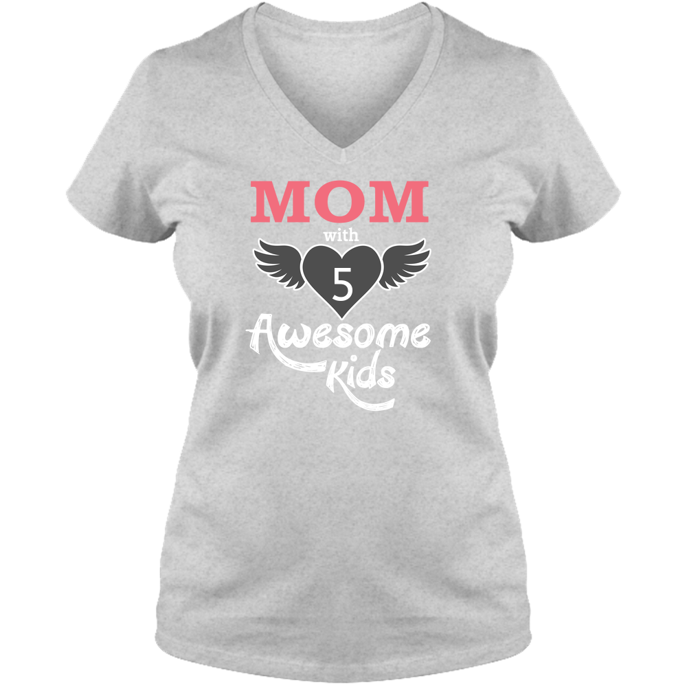 Mom With Awesome Kids - Dark - Ladies V Neck Tee