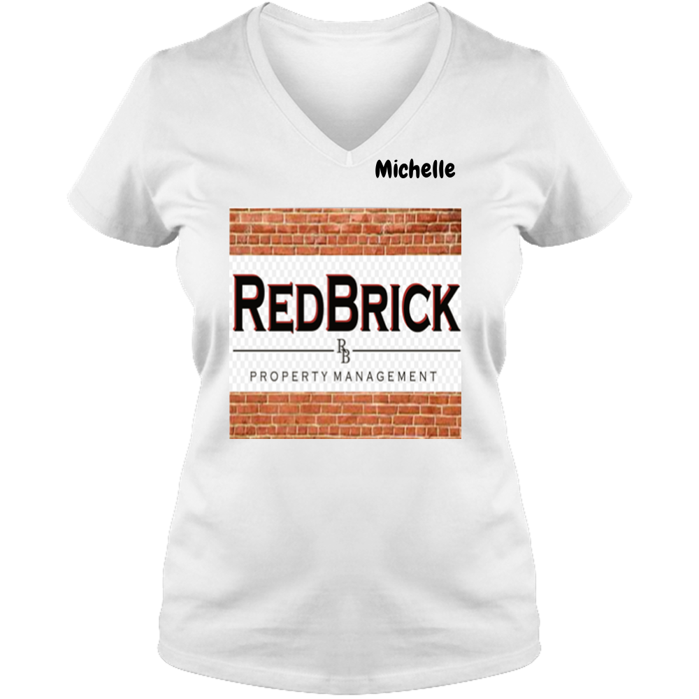 Red Brick Ladies V Neck Tee