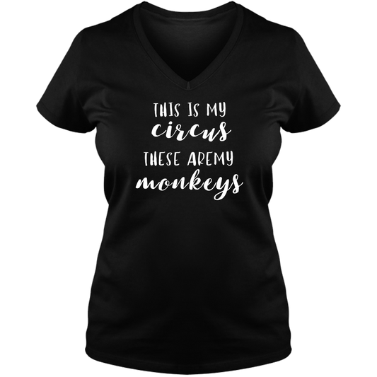 This Is My Circus Dark - Ladies V Neck Tee