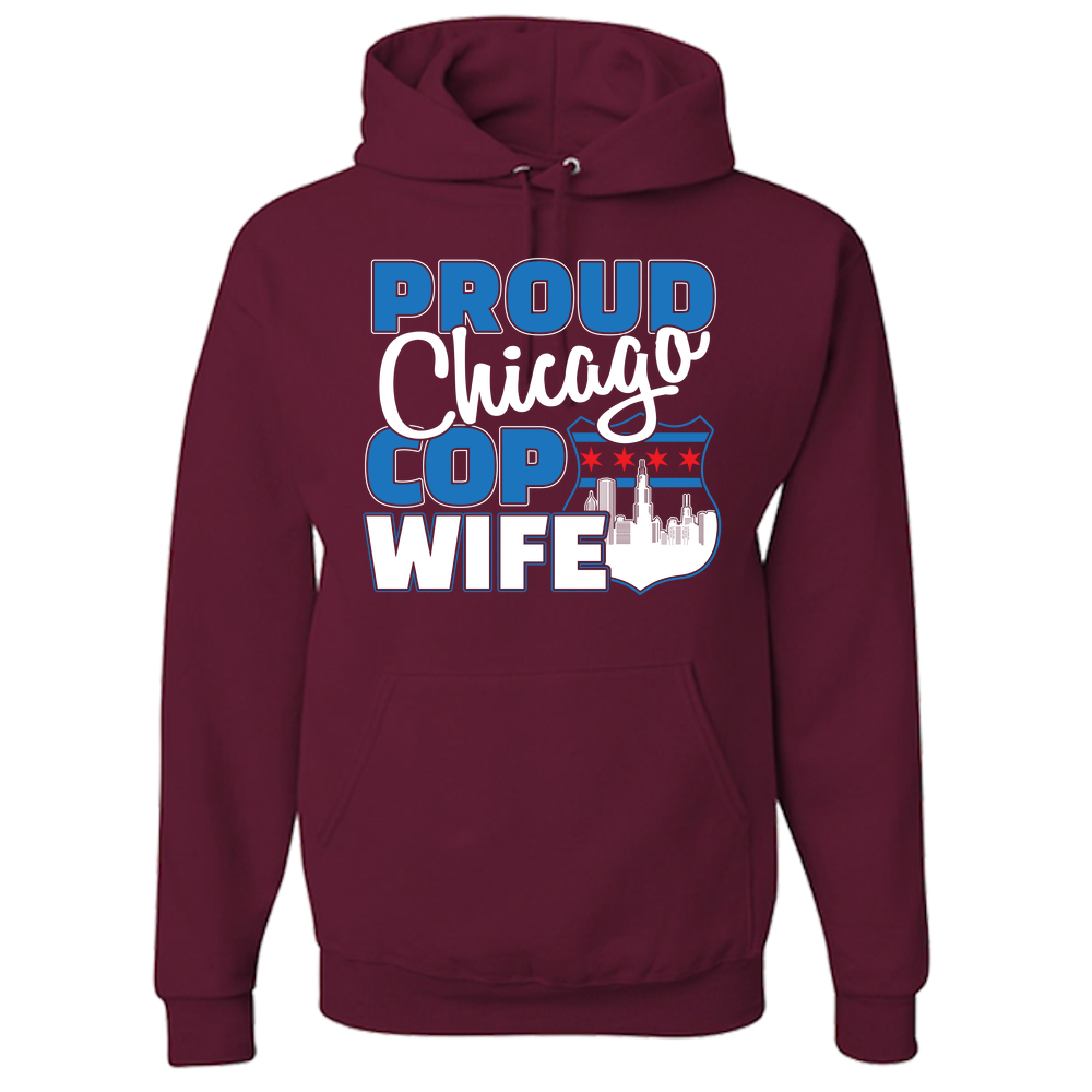 Proud Chicago Cop Wife - Dark - Adult Hoodie
