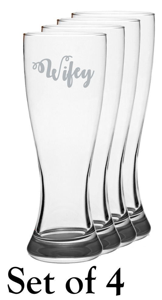 Wifey - Pilsner Glass - Set of 4