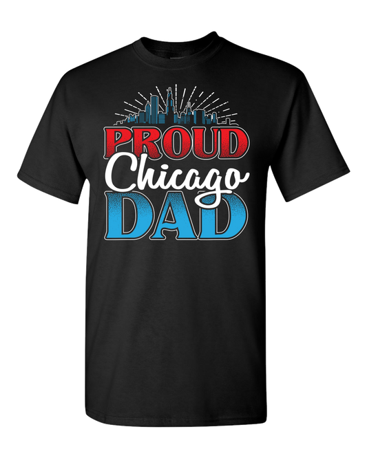 Proud Chicago Dad - Dark - Adult Unisex T-Shirt