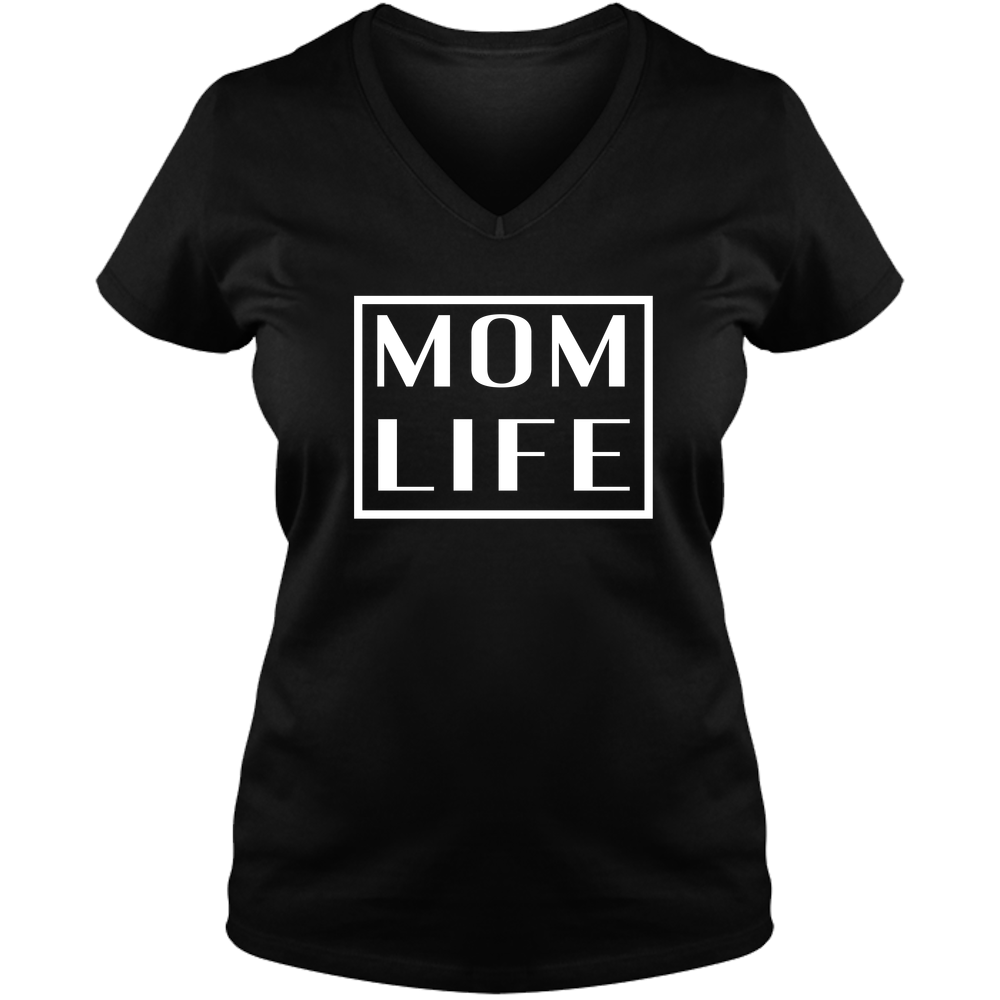 Mom Life Dark - Ladies V Neck Tee