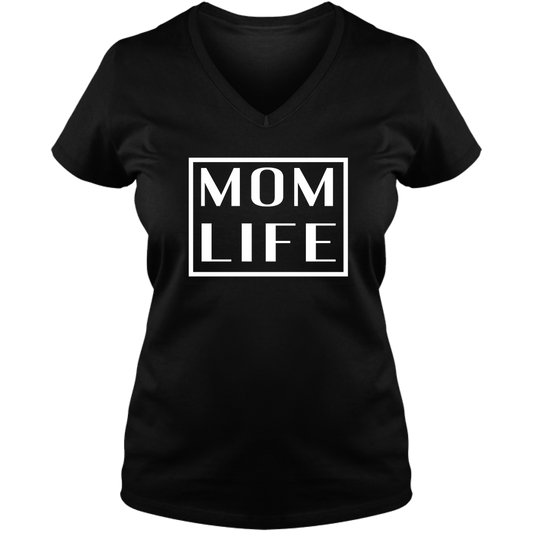 Mom Life Dark - Ladies V Neck Tee