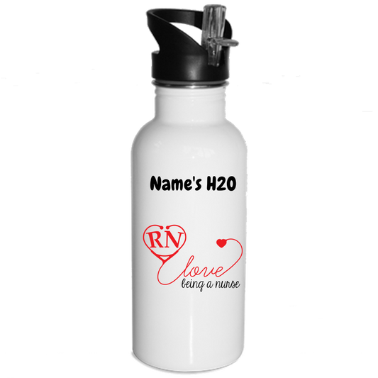 Love Being a Nurse Personalized Water Bottle
