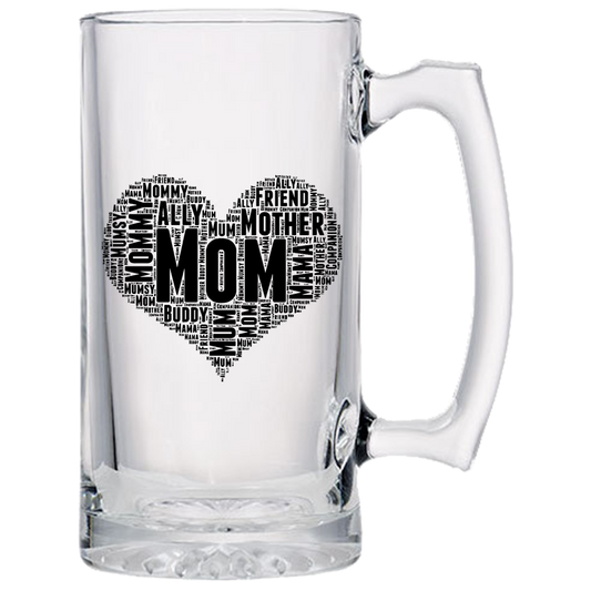 Mom Heart Beer Mugs