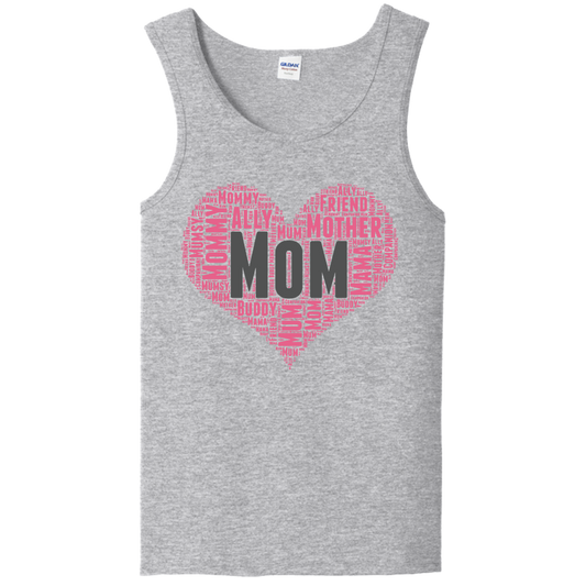 Mom Heart Unisex Tank Top - Light