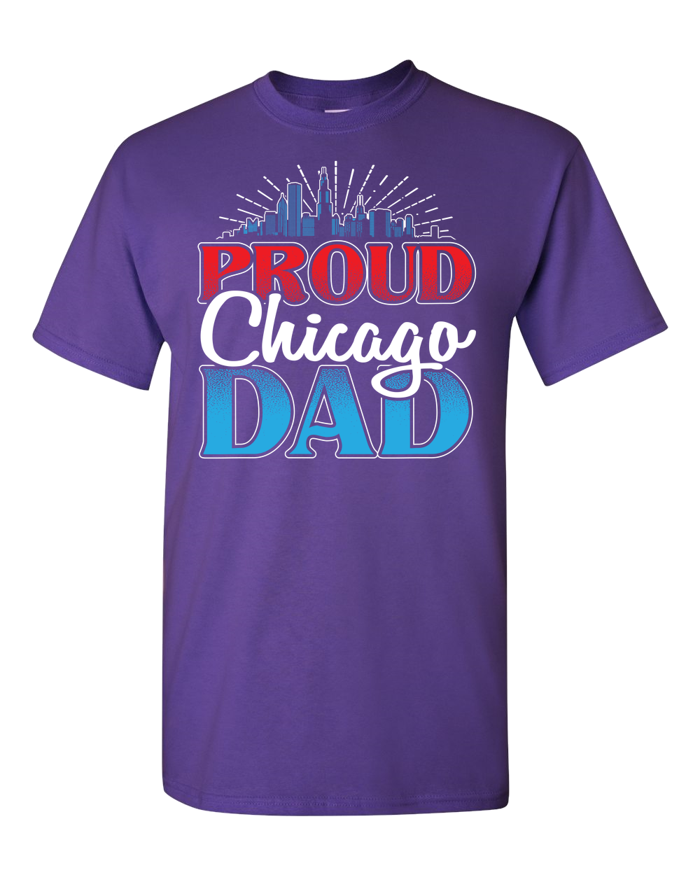 Proud Chicago Dad - Dark - Adult Unisex T-Shirt
