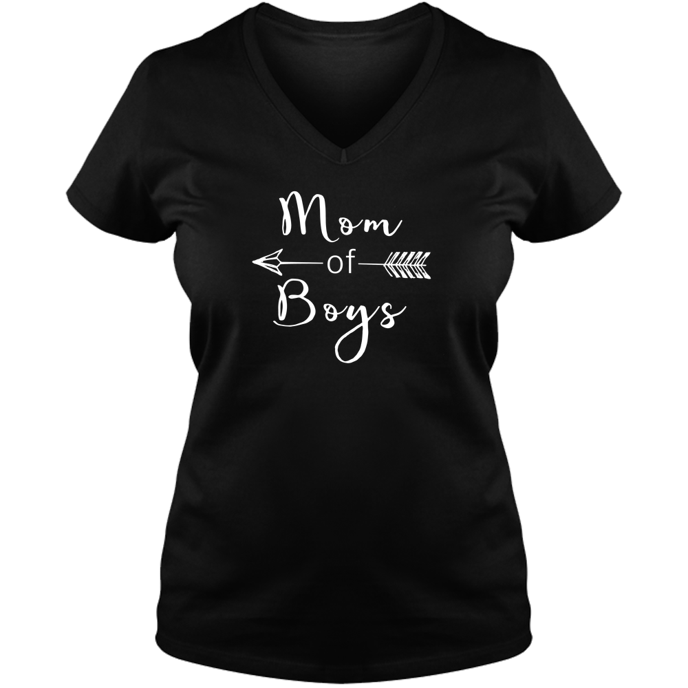 Mom Of Boys Dark - Ladies V Neck Tee