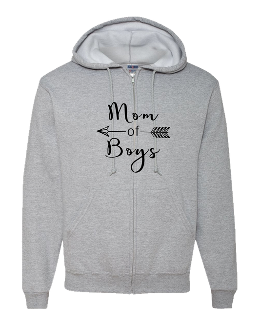 Mom Of Boys Light - Adult Zipper Hoodie
