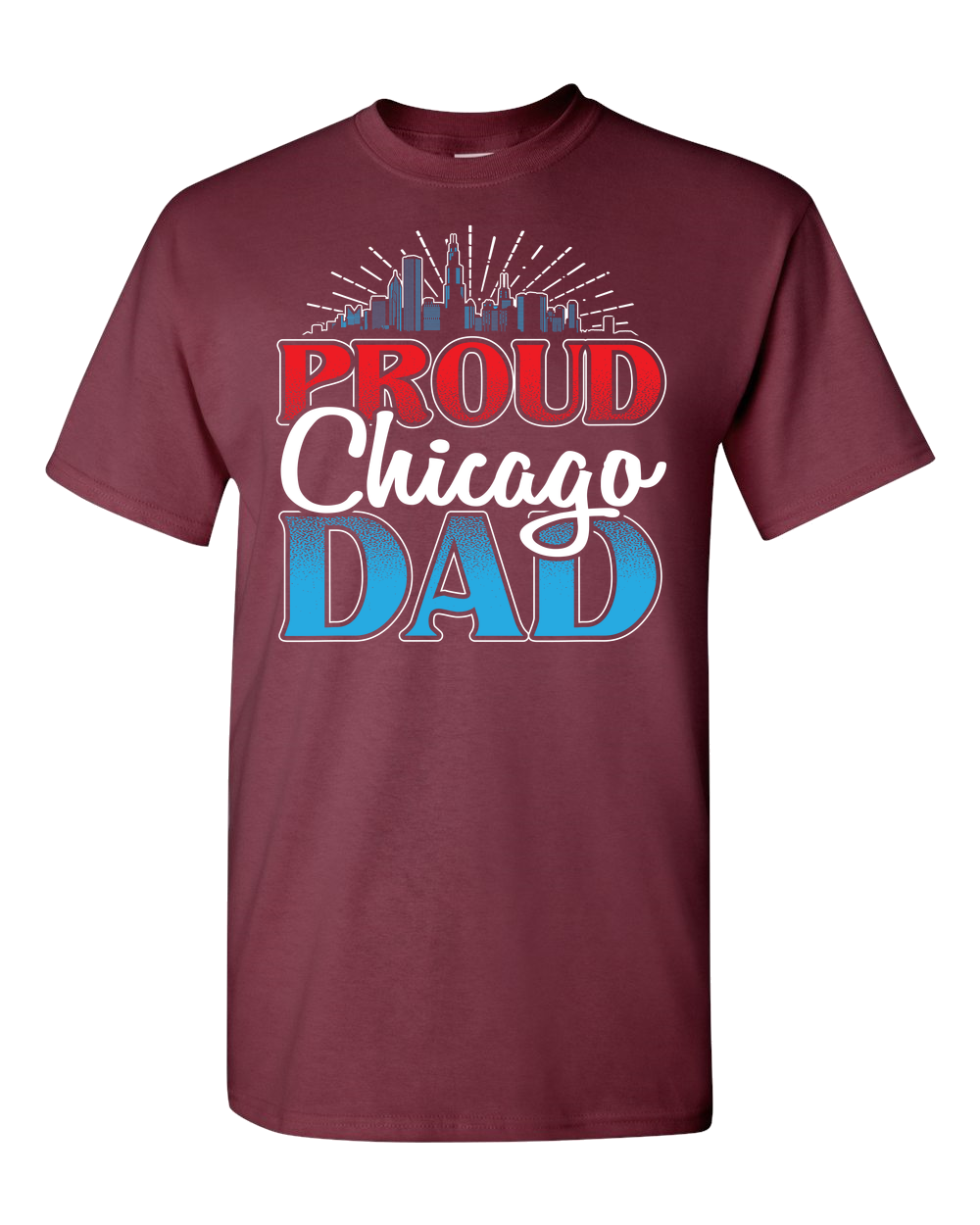 Proud Chicago Dad - Dark - Adult Unisex T-Shirt