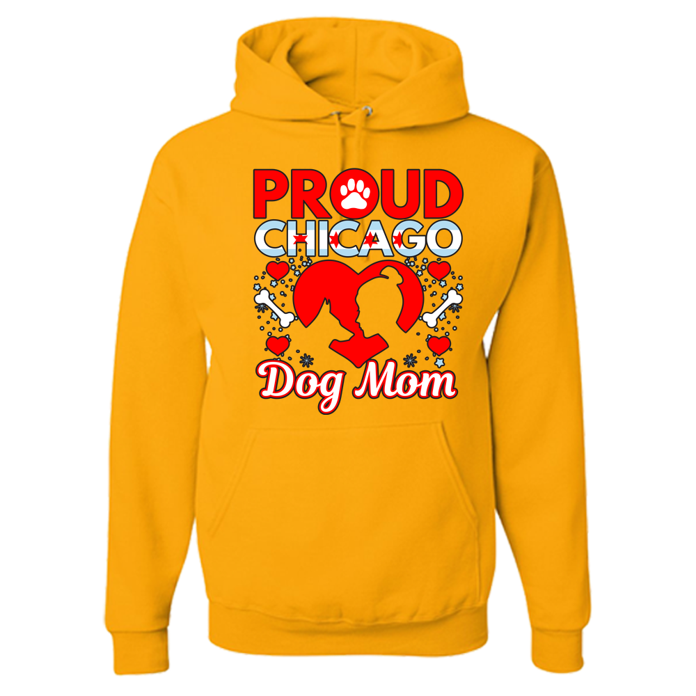 Proud Chicago Dog Mom - Light - Adult Hoodie