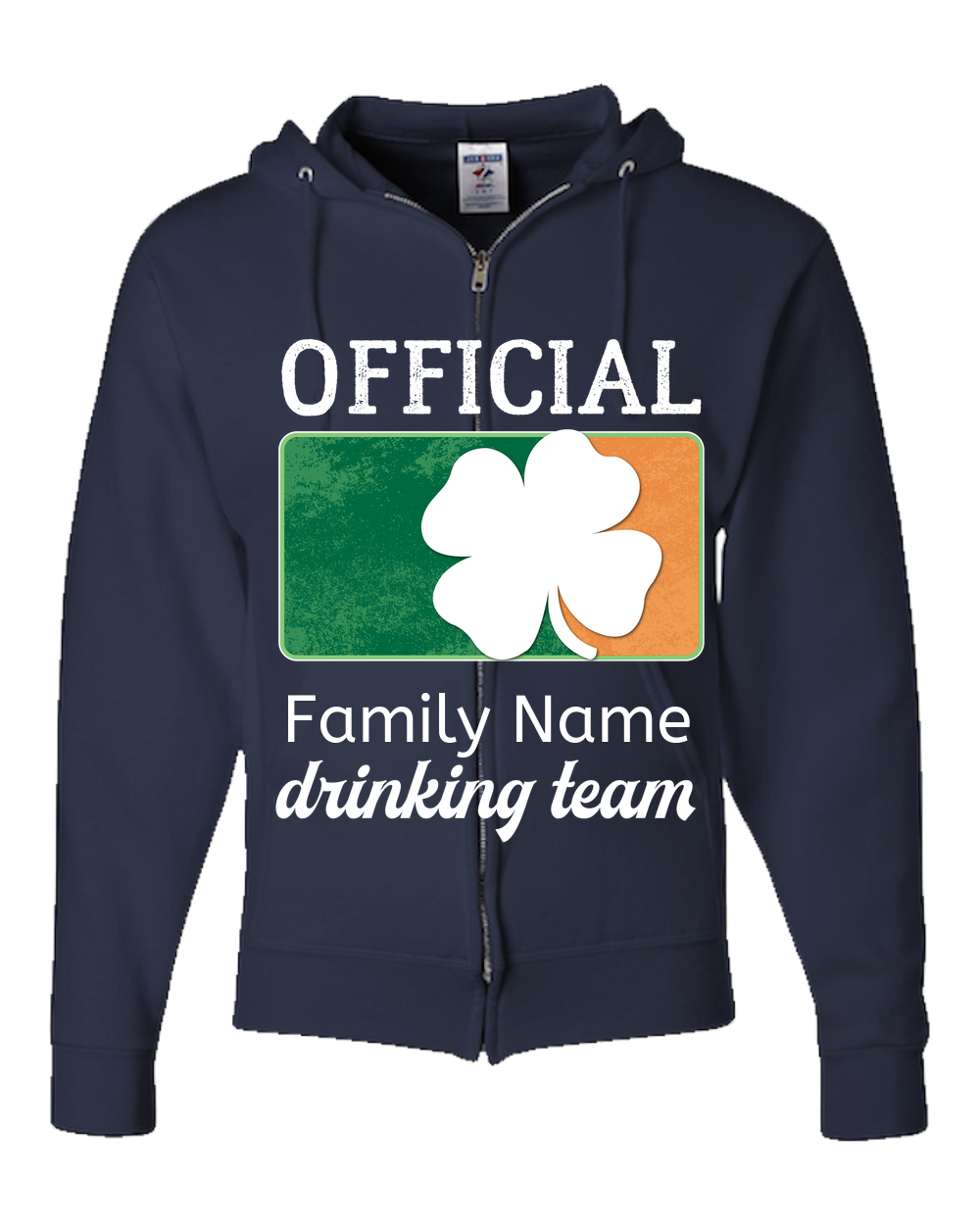 Irish Official Drinking Team Personalized Adult Zipper Hoodie