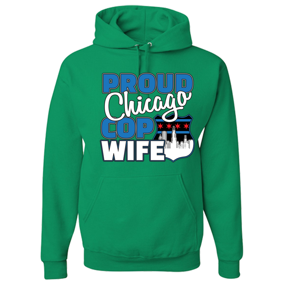 Proud Chicago Cop Wife - Light - Adult Hoodie
