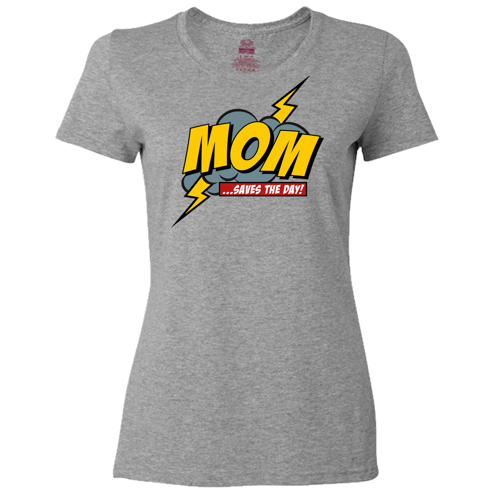 Mom Saves The Day Ladies Classic Tees - Light