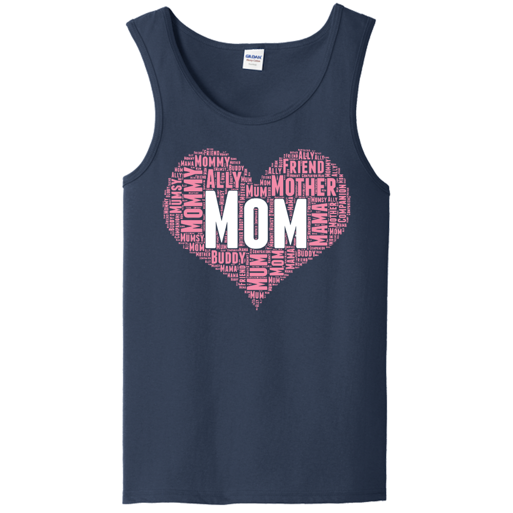 Mom Heart Unisex Tank Top - Dark