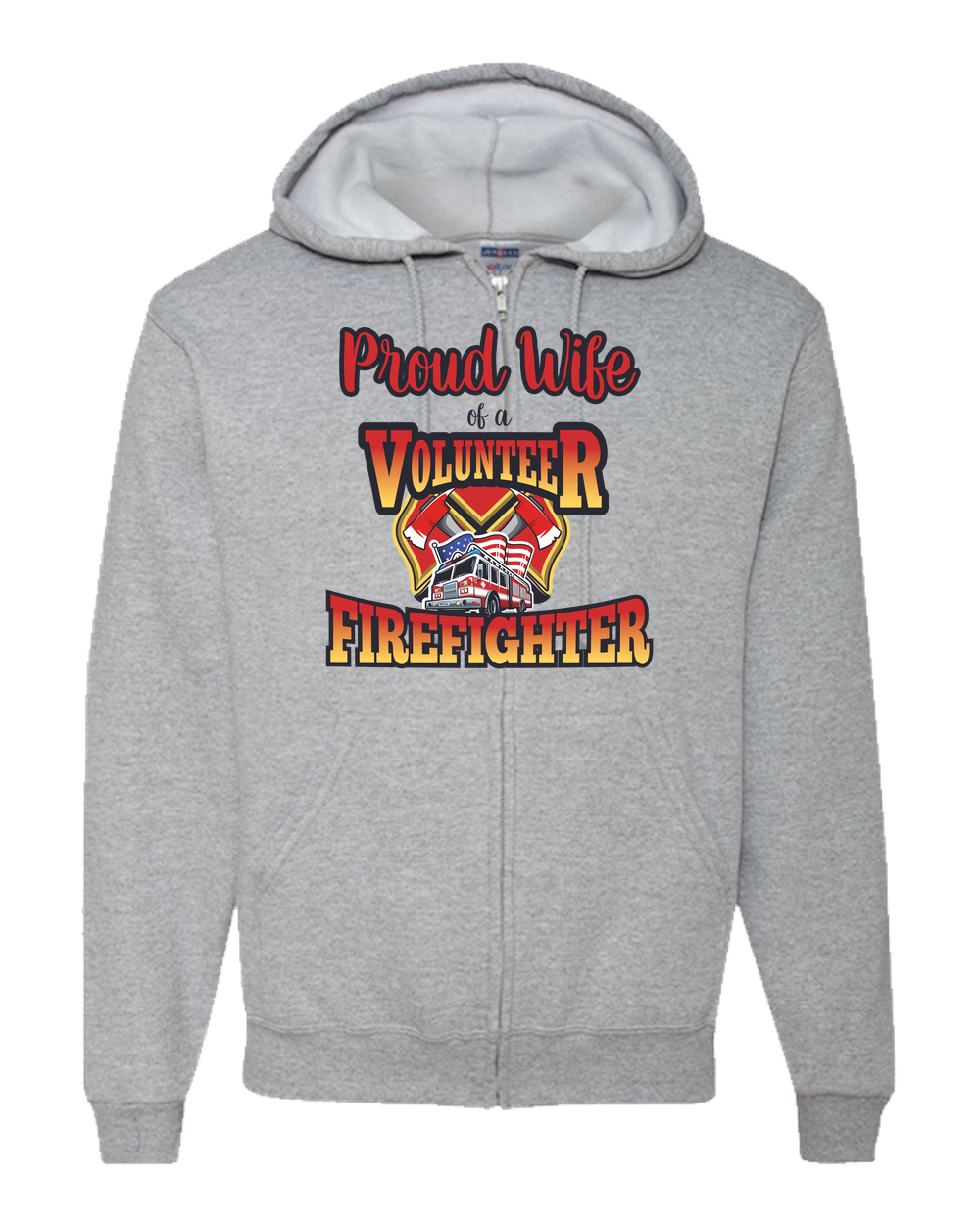 Volunteer Firefighter Wife - Adult Zipper Hoodie