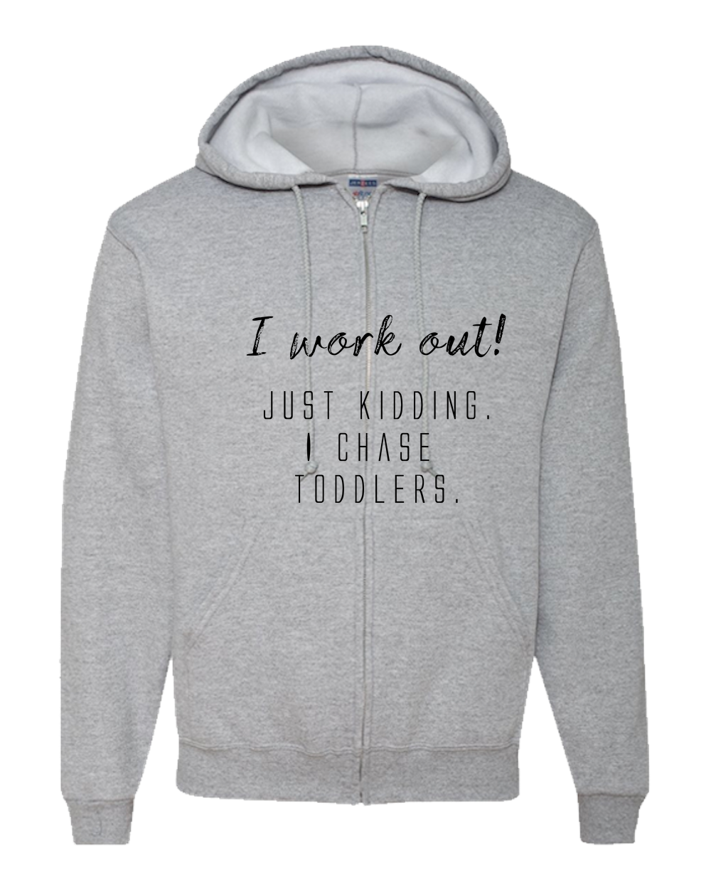 I work out! Light -Adult Zipper Hoodie