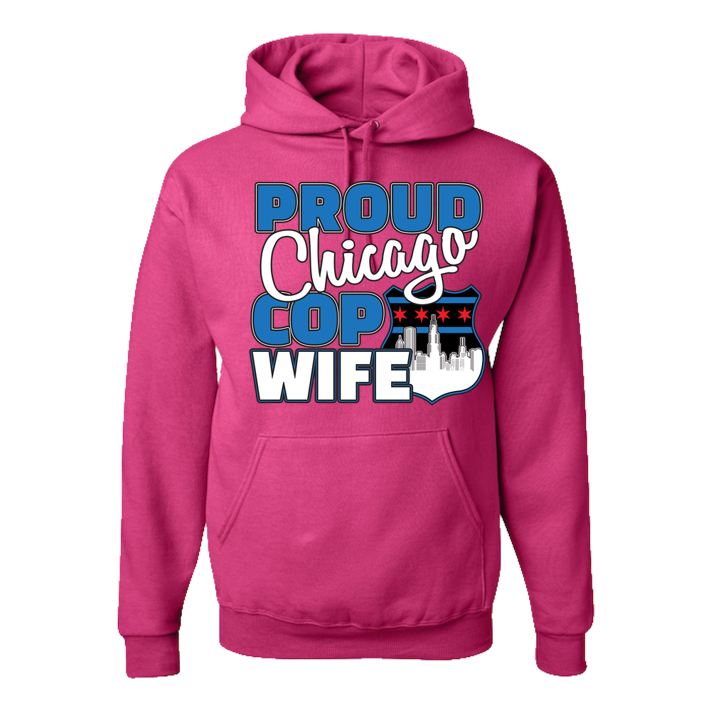 Proud Chicago Cop Wife - Light - Adult Hoodie