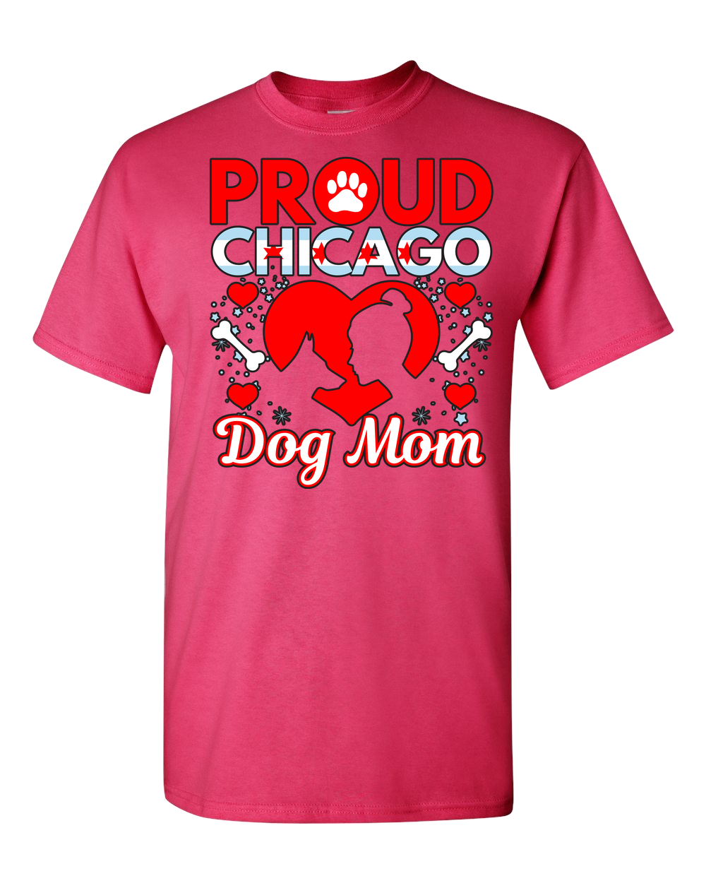 Proud Chicago Dog Mom - Light - Adult Unisex T-Shirt