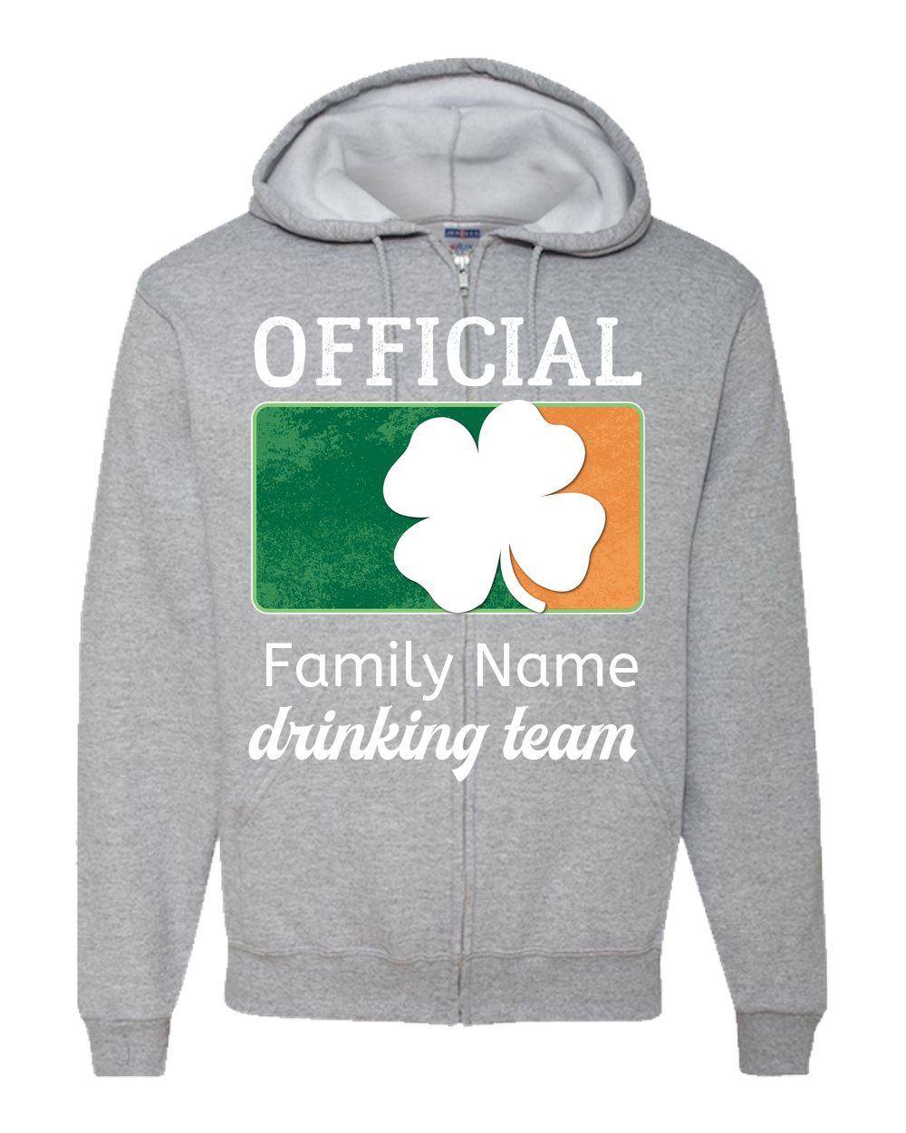 Irish Official Drinking Team Personalized Adult Zipper Hoodie