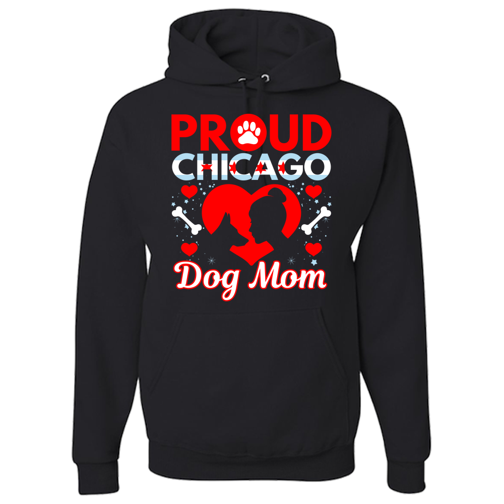 Proud Chicago Dog Mom - Dark - Adult Hoodie