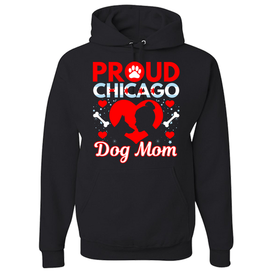 Proud Chicago Dog Mom - Dark - Adult Hoodie