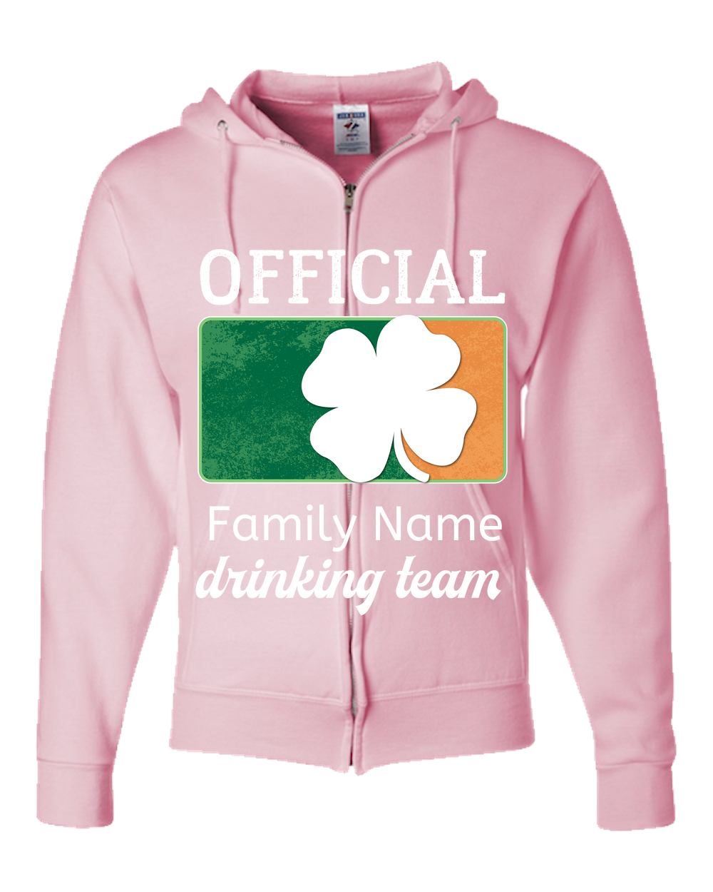 Irish Official Drinking Team Personalized Adult Zipper Hoodie