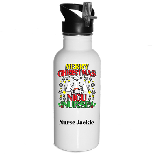 Merry Christmas NICU Nurse - Water Bottles
