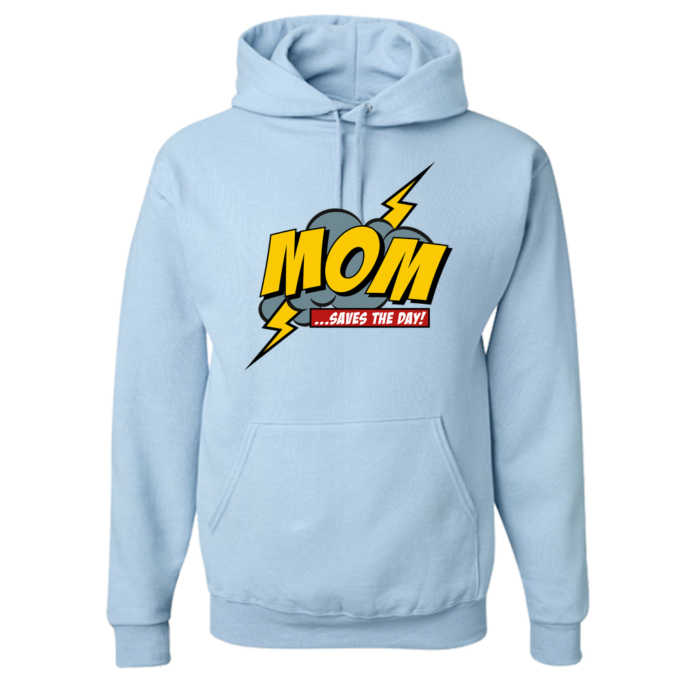 Mom Saves The Day Adult Hoodie - Light