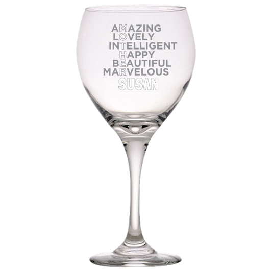 Mother Amazing Lovely Intelligent (Personalized) - Red Wine Glass