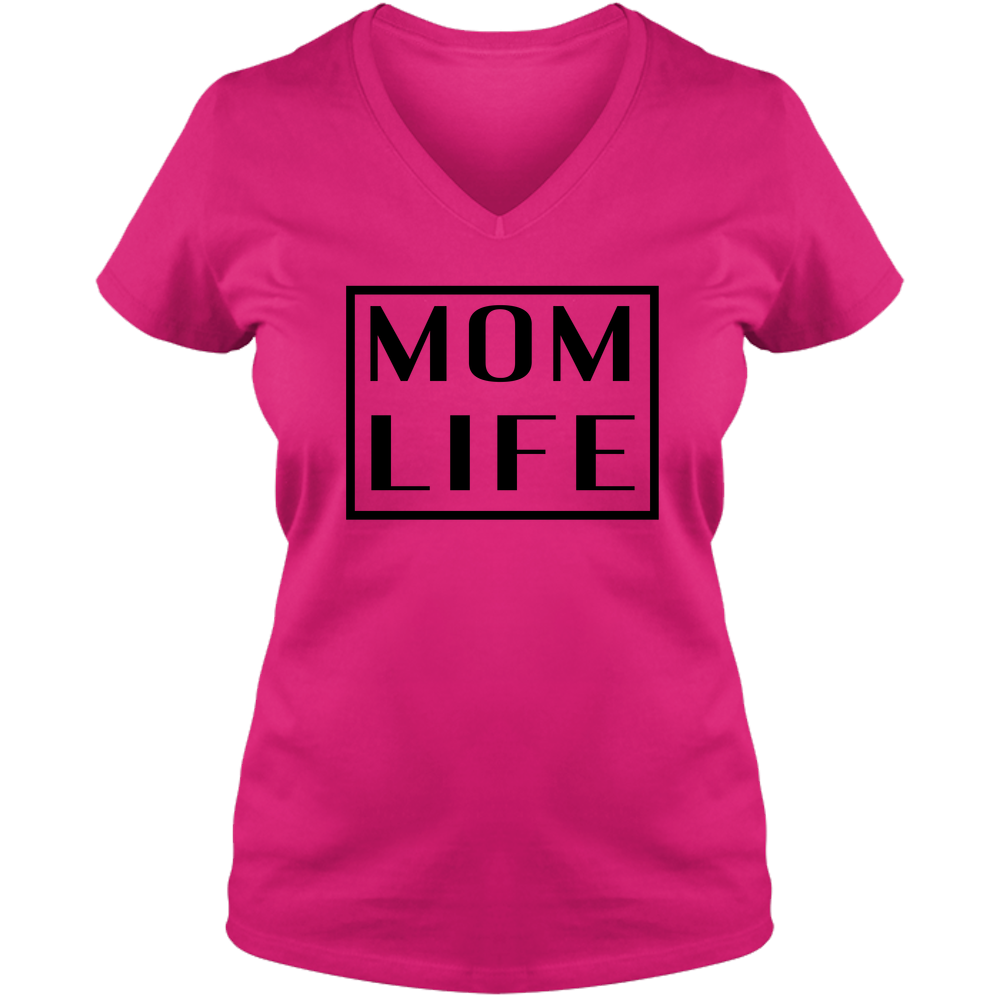 Mom Life Light - Ladies V Neck Tee