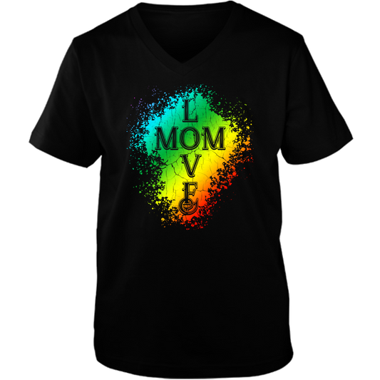 Mom Love Adult Unisex Vneck Tee - Dark