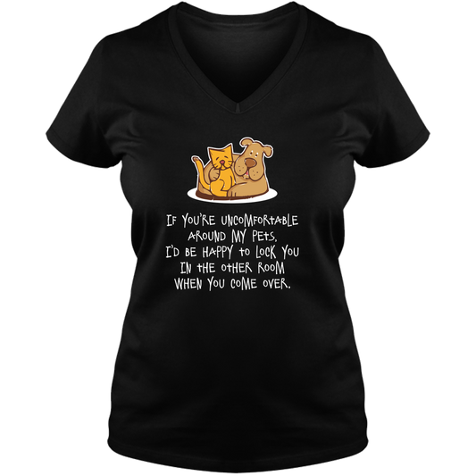 Lock You In The Other Room - Ladies V Neck Tee