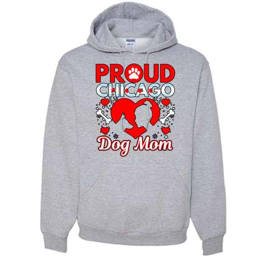 Proud Chicago Dog Mom - Light - Adult Hoodie