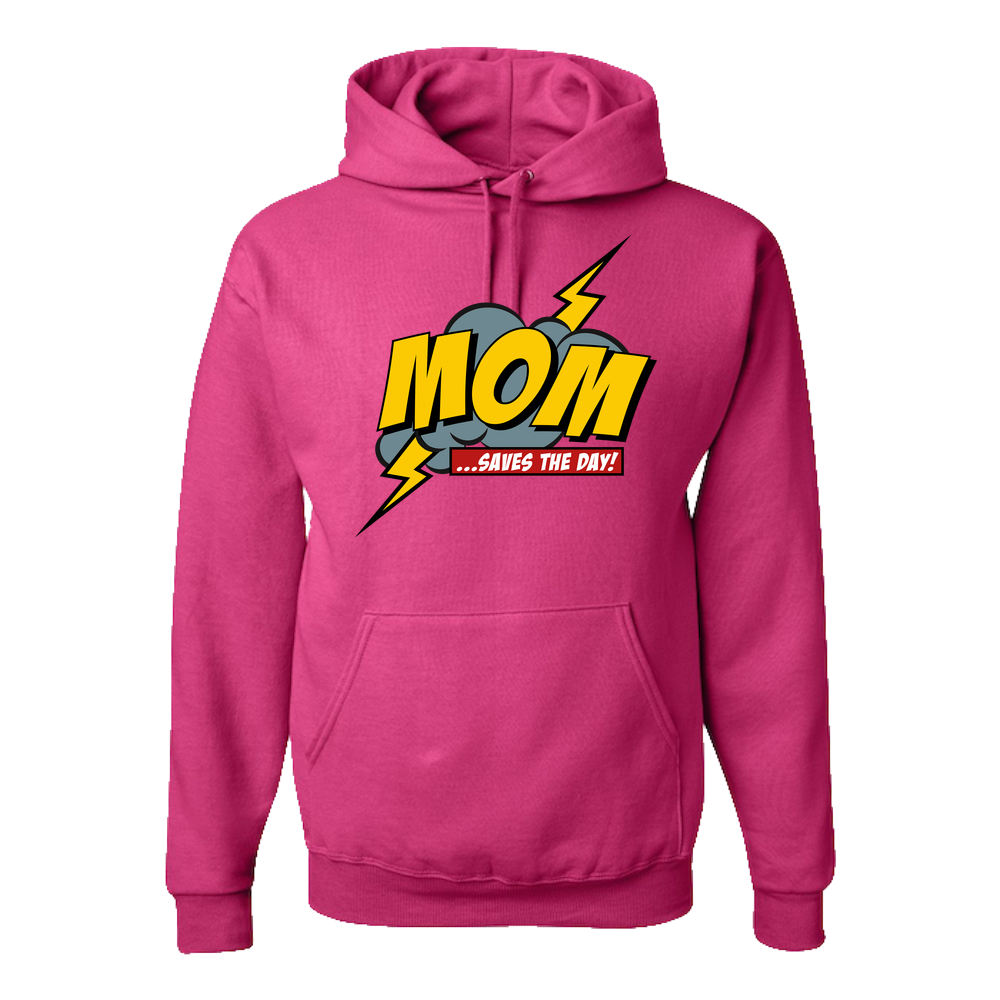 Mom Saves The Day Adult Hoodie - Light