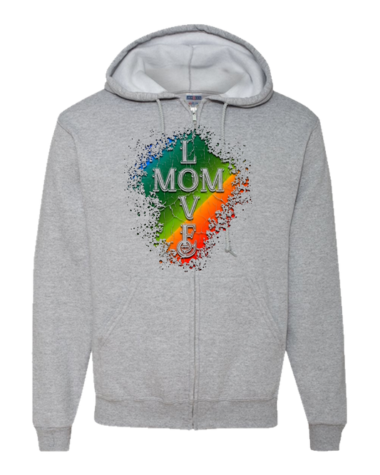 Mom Love Adult Zipper Hoodie - Light