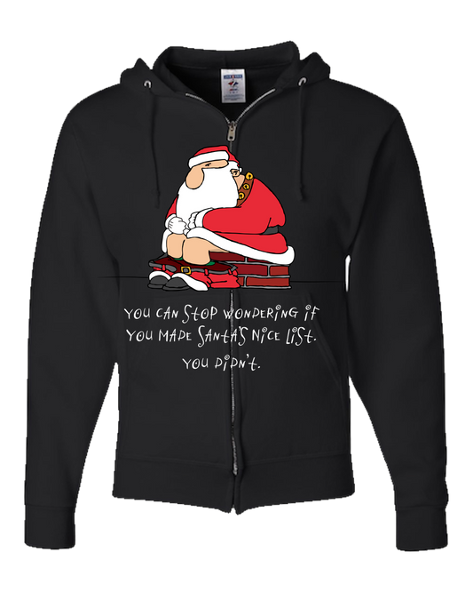Bad Santa Holiday Adult Zipper Hoodie