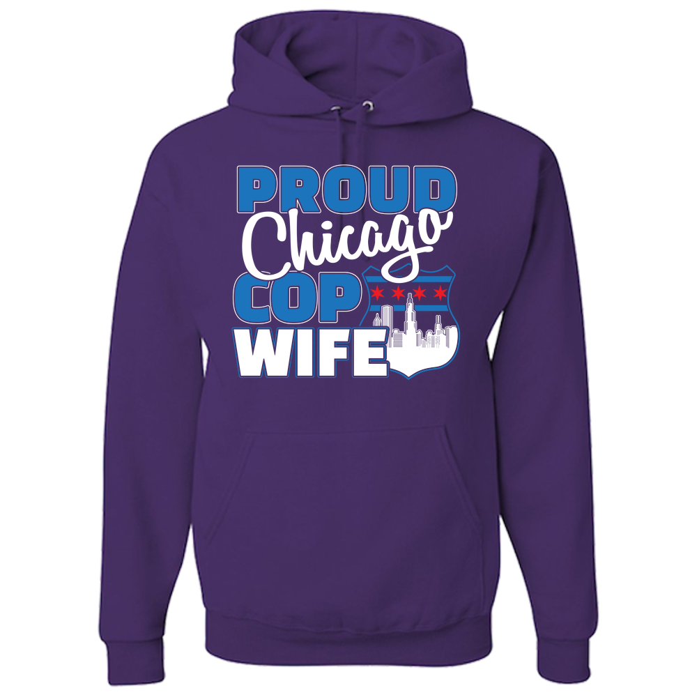Proud Chicago Cop Wife - Dark - Adult Hoodie