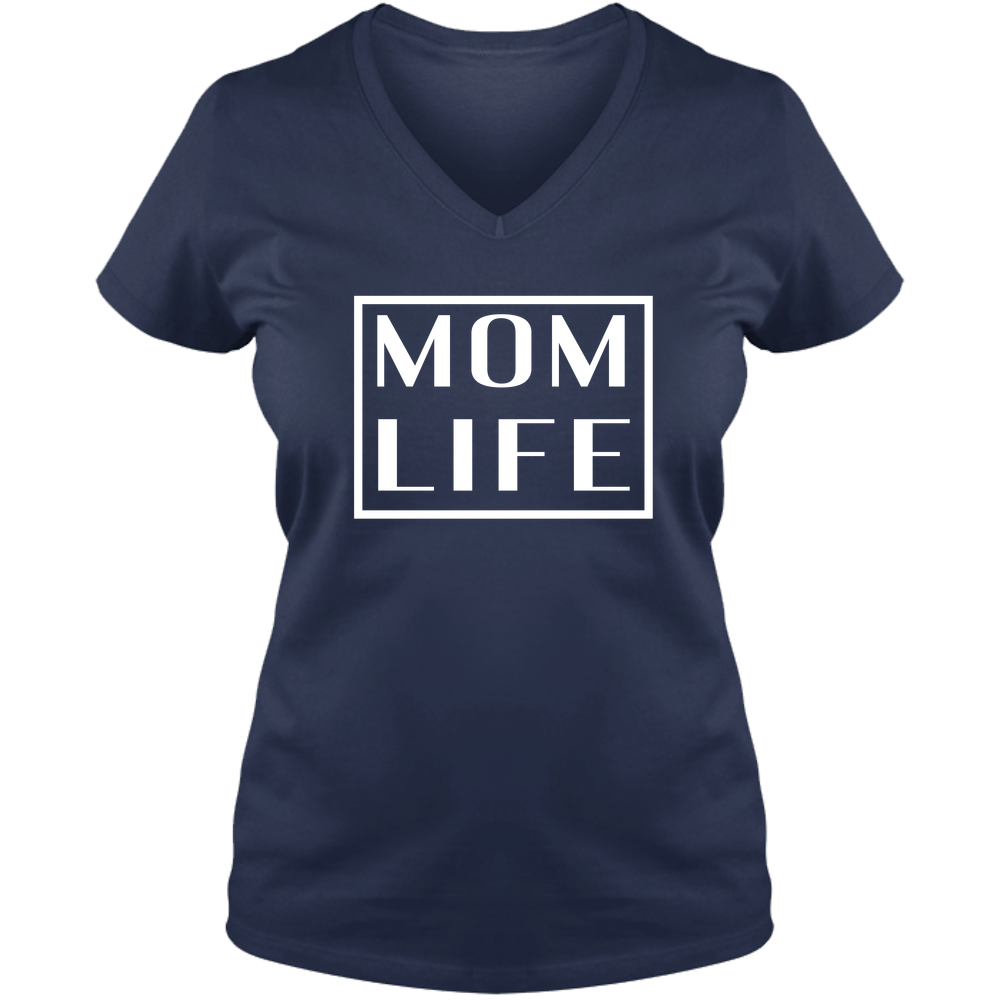 Mom Life Dark - Ladies V Neck Tee