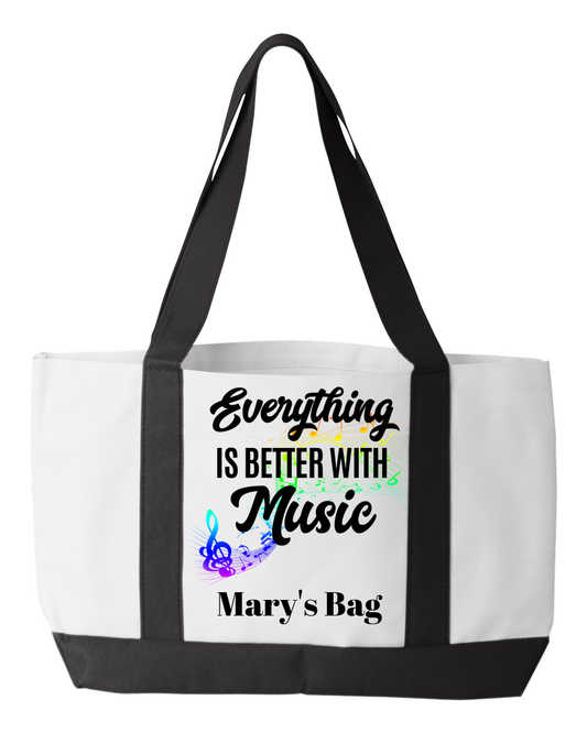 Everything Music Personalized Tote Bag