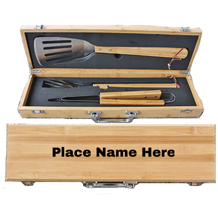 Bamboo BBQ Set Personalized
