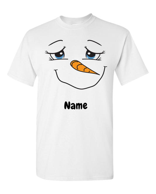 Snowman Personalized Adult Unisex T-Shirt