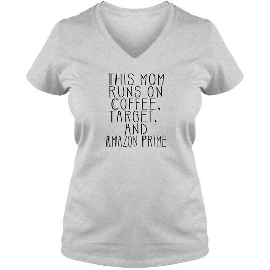 This Mom Runs Light - Ladies V Neck Tee
