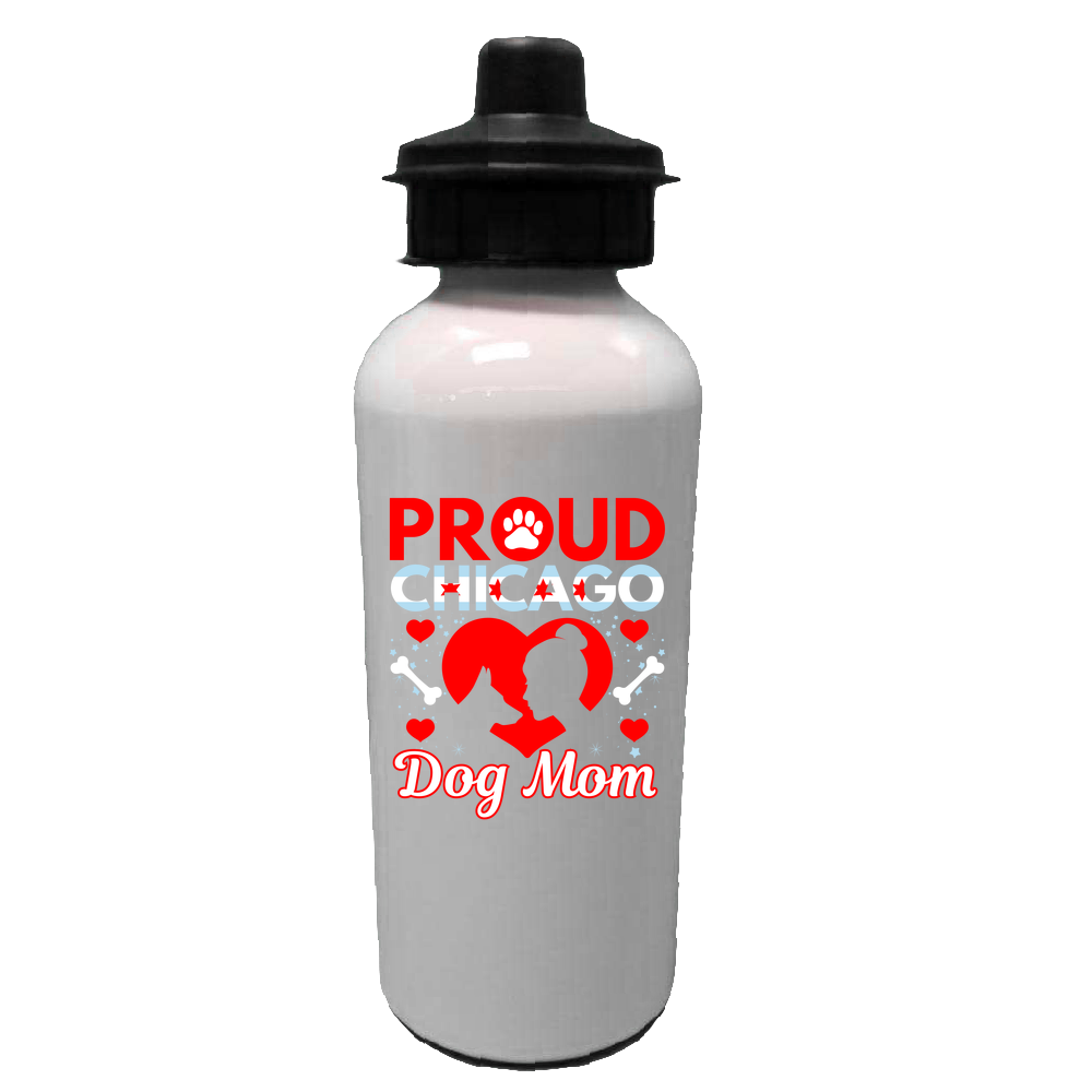 Proud Chicago Dog Mom - Water Bottles