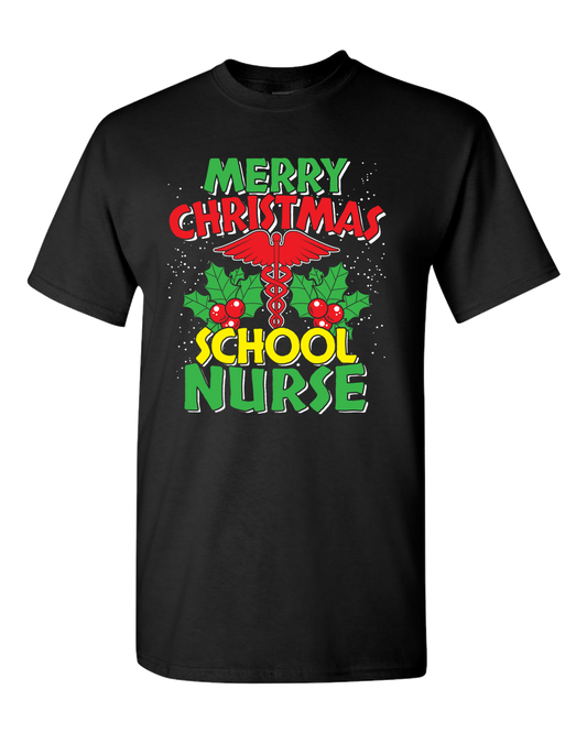 Merry Christmas School Nurse - Adult Unisex T-Shirt