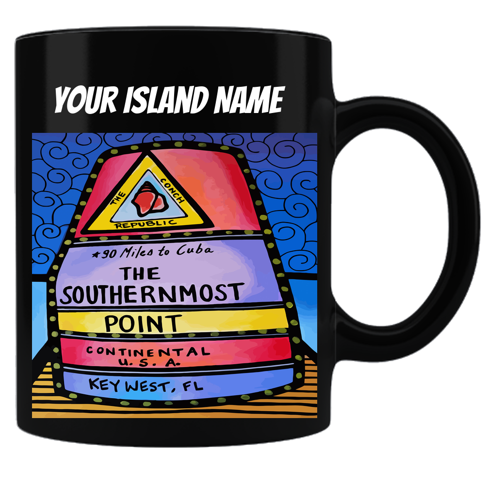 Key West Southernmost Point Personalized Coffee Mug - Black