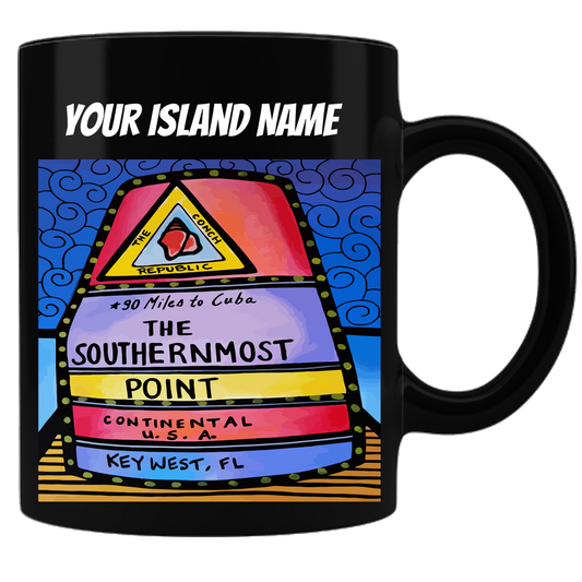 Key West Southernmost Point Personalized Coffee Mug - Black