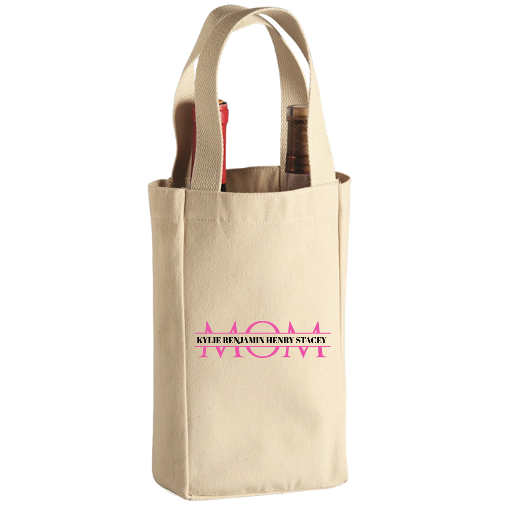 Mom Wine Tote Bag - 2 Bottle